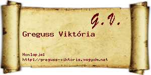 Greguss Viktória névjegykártya