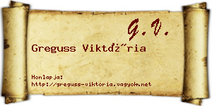Greguss Viktória névjegykártya
